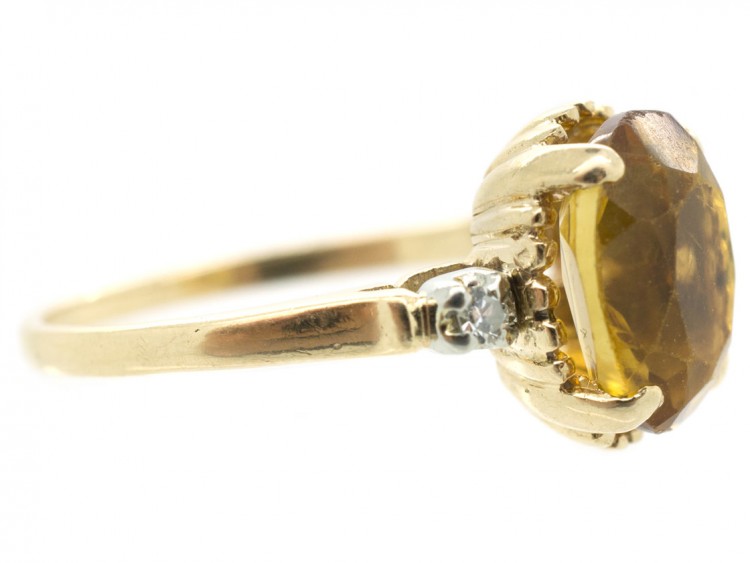 18ct Gold Citrine & Diamond Ring by Birks of Canada
