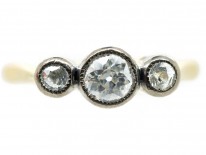 Edwardian 18ct Gold & Diamond Three Stone Ring