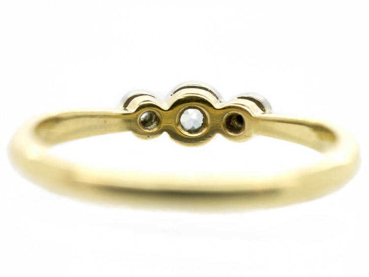 Edwardian 18ct Gold & Diamond Three Stone Ring