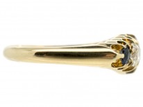 Victorian 18ct Gold Sapphire & Diamond Five Stone Ring