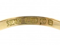 Victorian 18ct Gold Sapphire & Diamond Five Stone Ring