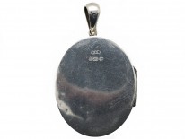 Victorian Silver Locket with Silk of Madonna Inside