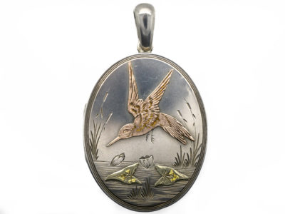 Victorian Aesthetic Period Silver & Gold Overlay Locket