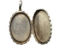 Victorian Silver & Gold Overlay Locket with Butterfly & Branch Motif