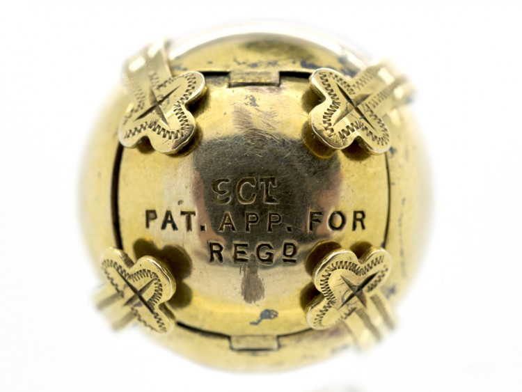 Edwardian Masonic 9ct Gold & Silver Ball Opening Pendant