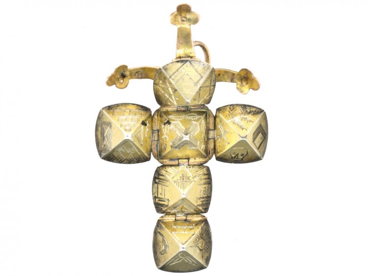 9ct Gold & Silver Opening Masonic Ball Pendant