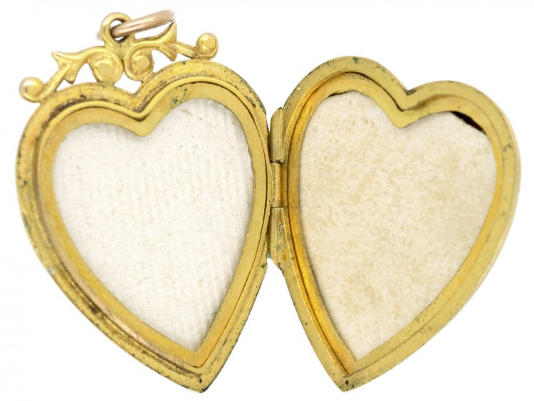 Edwardian 9ct Back & Front Engraved Heart Locket