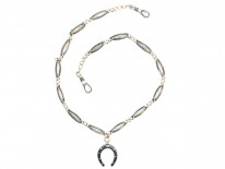 Silver & Niello Chain with Horseshoe Pendant