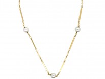 Edwardian 18ct Gold & Pearls Chain