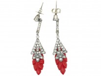 Art Deco Silver, Paste & Bakelite Earrings