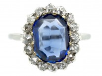 Oval Sapphire & Diamond Cluster Ring