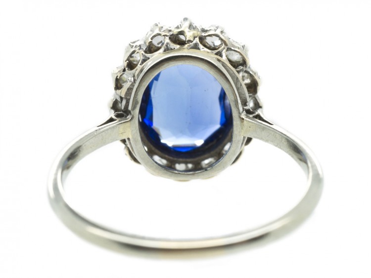 Oval Sapphire & Diamond Cluster Ring