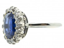 Oval Sapphire & Diamond Cluster Ring