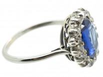 Oval Sapphire & Diamond Cluster Ring