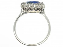 Oval Sapphire & Diamond Cluster Ring
