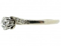18ct & Platinum Solitaire Diamond Twist Ring