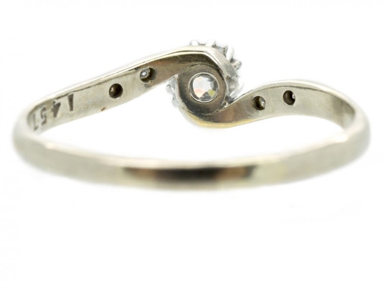 18ct & Platinum Solitaire Diamond Twist Ring