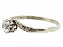 18ct & Platinum Solitaire Diamond Twist Ring