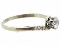 18ct & Platinum Solitaire Diamond Twist Ring