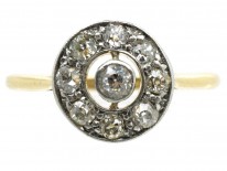 Art Deco Diamond Set Target Ring
