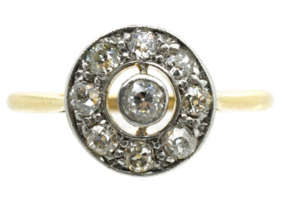 Art Deco Diamond Set Target Ring