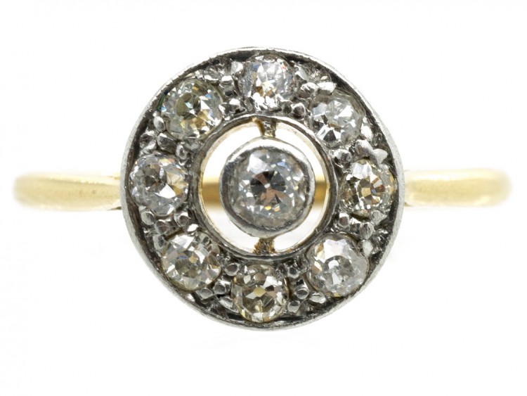 Art Deco Diamond Set Target Ring
