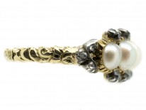 Regency Natural Pearl & Diamond Ring