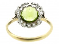 Edwardian Peridot & Diamond Cluster Ring