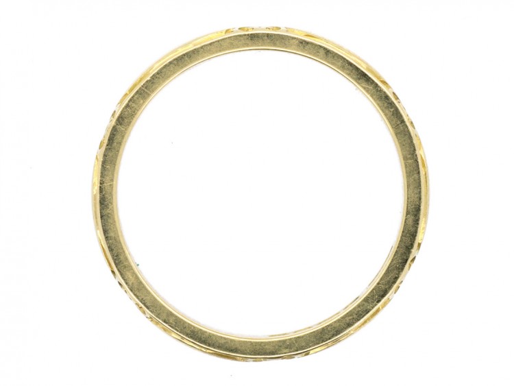 18ct Gold Decorated Wedding Band