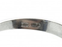Rectangular Cut Sapphire & Diamond Platinum Ring