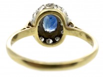 Sapphire & Baguette & Round Diamond Ring