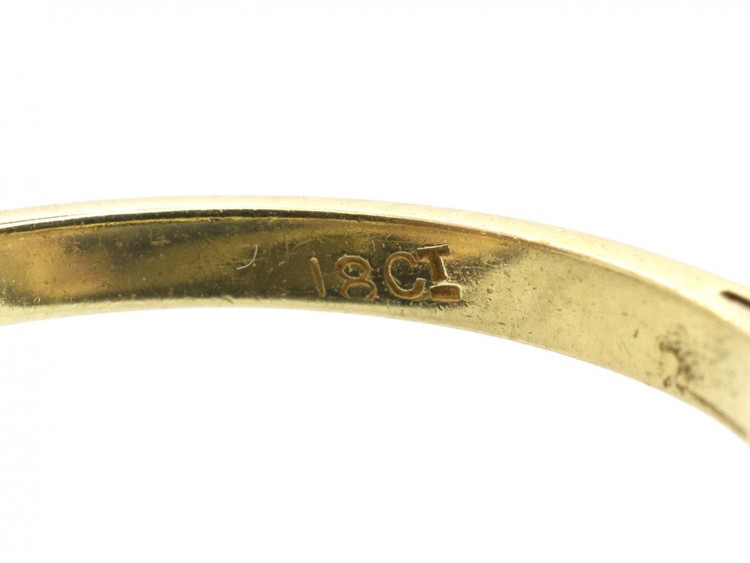 Sapphire & Baguette & Round Diamond Ring