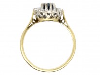 Sapphire & Baguette & Round Diamond Ring