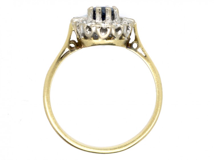 Sapphire & Baguette & Round Diamond Ring