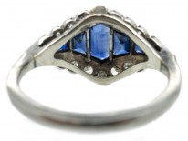 Art Deco Platinum Sapphire & Diamond Ring