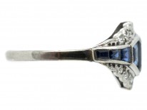 Art Deco Platinum Sapphire & Diamond Ring