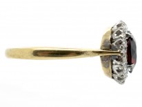 Edwardian Garnet & Diamond Cluster Ring