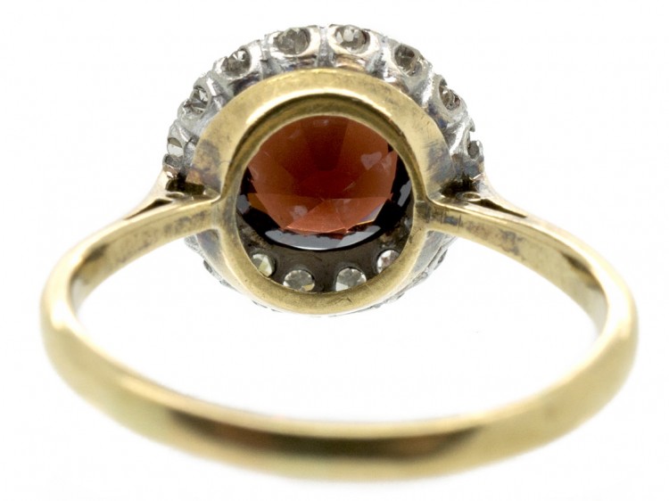 Edwardian Garnet & Diamond Cluster Ring