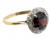 Edwardian Garnet & Diamond Cluster Ring