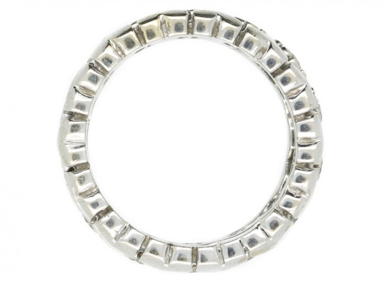 Triple Diamond & 18ct White Gold Hearts Eternity Ring