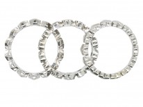 Triple Diamond & 18ct White Gold Hearts Eternity Ring