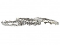 Triple Diamond & 18ct White Gold Hearts Eternity Ring