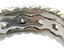 Triple Diamond & 18ct White Gold Hearts Eternity Ring