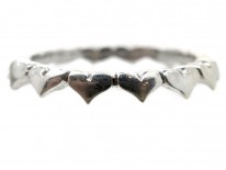 Triple Diamond & 18ct White Gold Hearts Eternity Ring