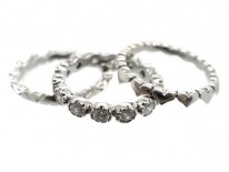 Triple Diamond & 18ct White Gold Hearts Eternity Ring