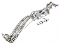 18ct White Gold Gem Set Exotic Bird Brooch