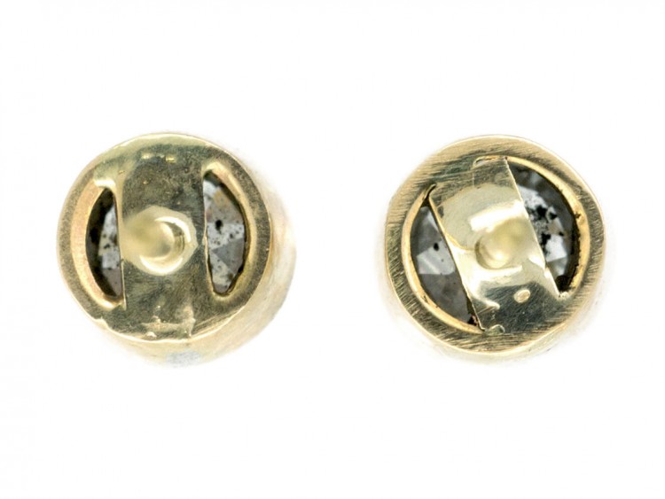 Diamond Platinum & 18ct Gold Millegraine Set Solitaire Earrings