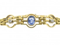 Ceylon Sapphire & Diamond 18ct Gold Bracelet