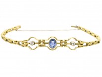 Ceylon Sapphire & Diamond 18ct Gold Bracelet