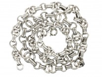 Silver Ring & Bar Chain Necklace